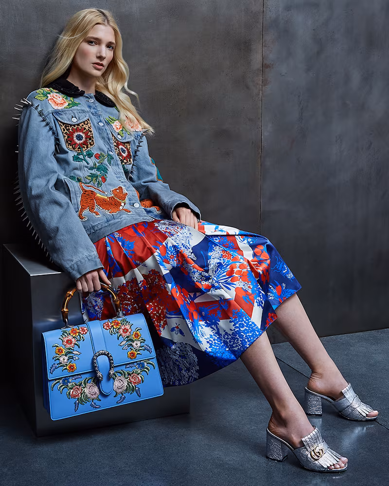 Gucci Dionysus Embroidered Leather Top-Handle Bag
