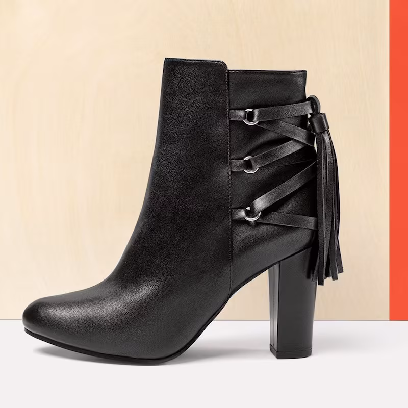 Halogen Sadee Lace-Up Almond Toe Bootie