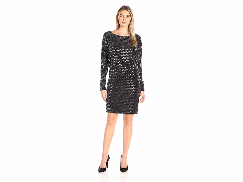 Jessica Howard Long Ruched Sleeve Blouson Dress
