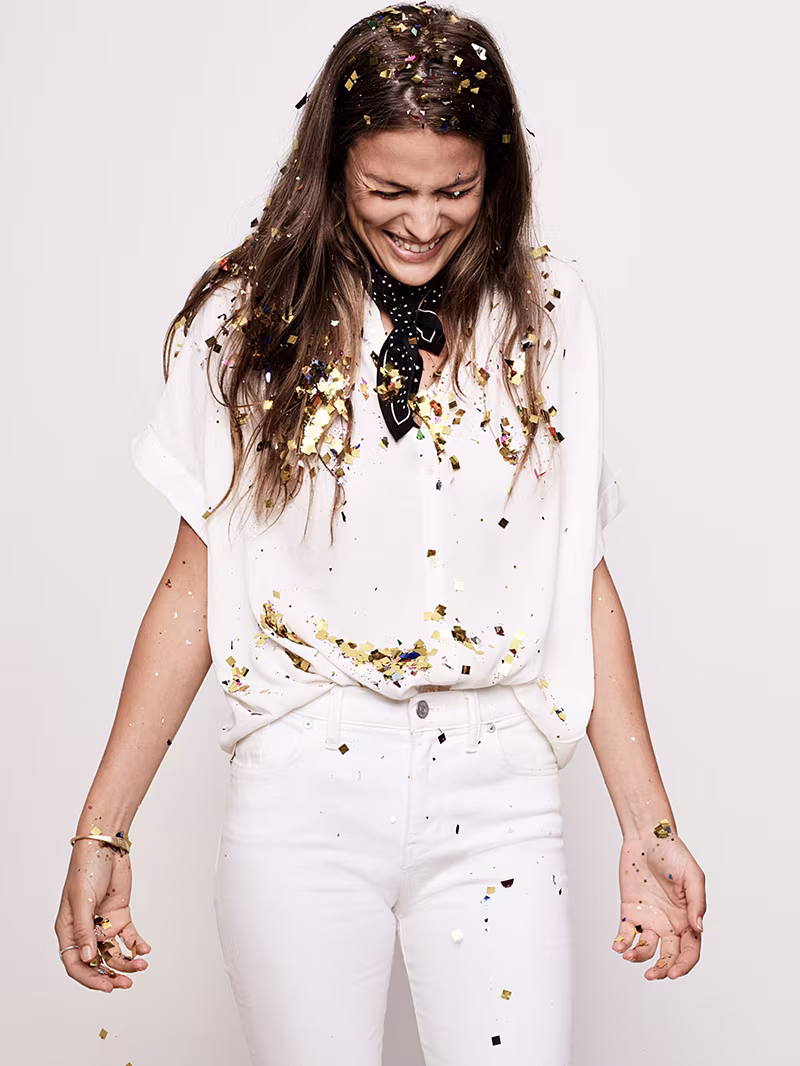 Madewell Drapey Oversized Boyshirt In Pure White