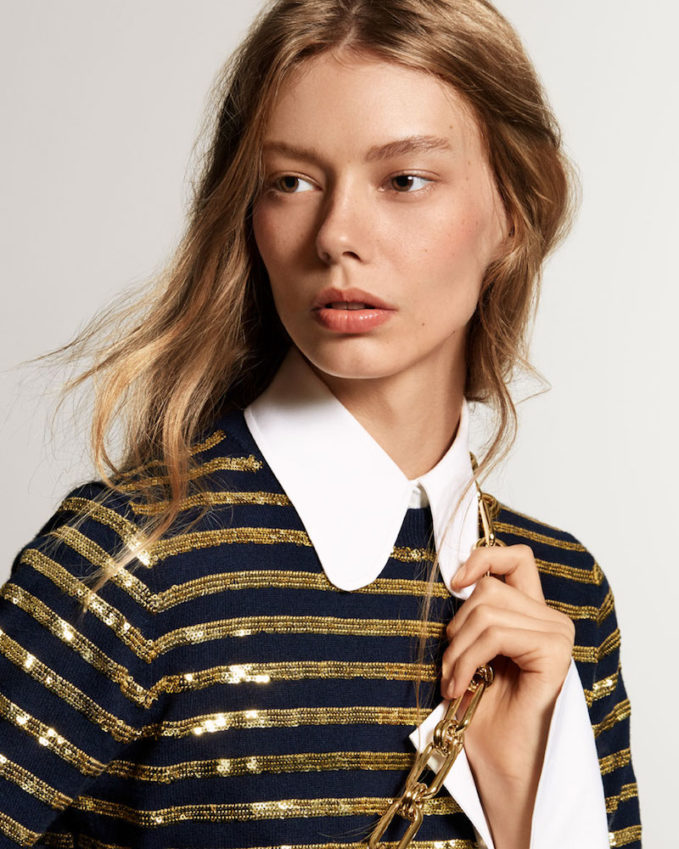 Michael Kors Sequin-Embroidered Cashmere Sweater