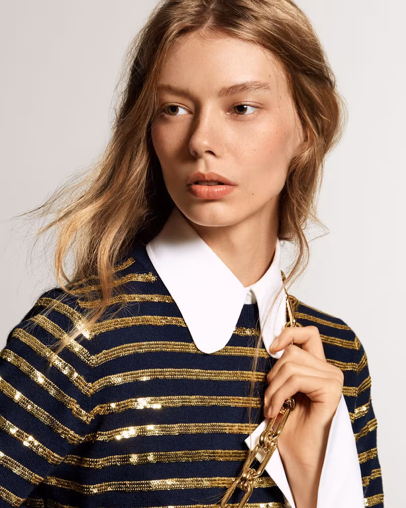 Michael Kors Sequin-Embroidered Cashmere Sweater