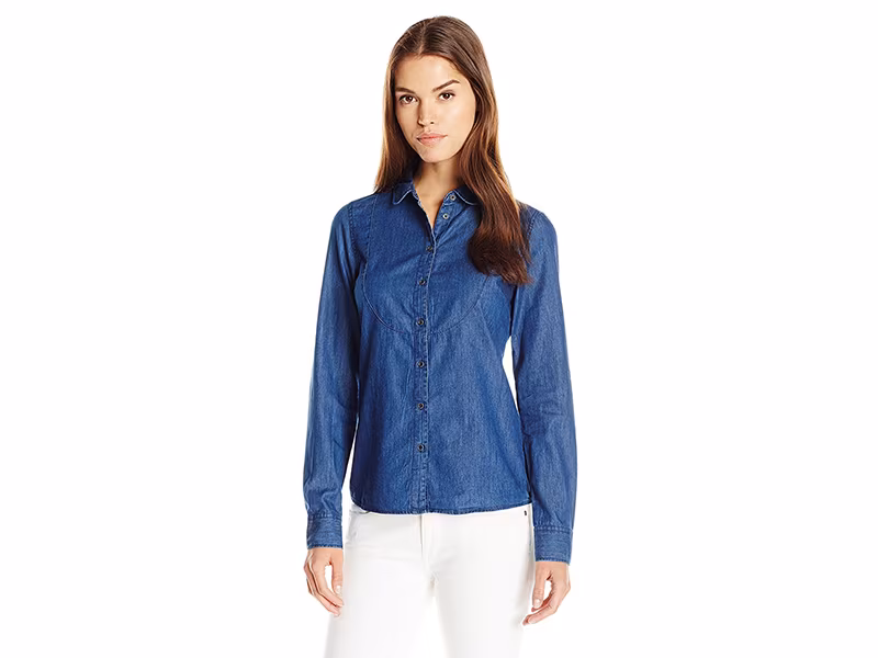 Vero Moda Ella Sleeveless Denim Pin Shirt