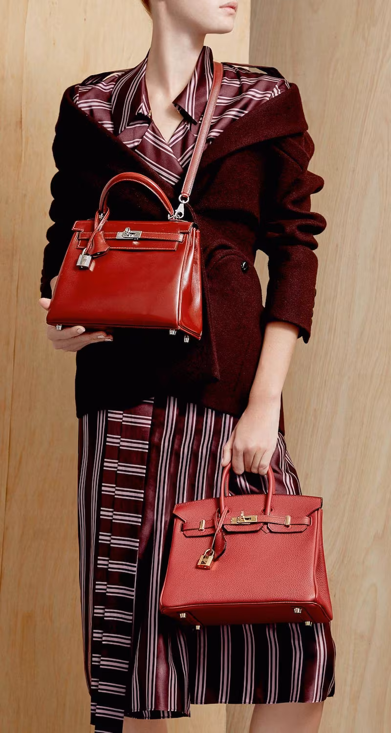 Vintage Hermès 25cm Rouge H Calf Box Leather Retourne Kelly