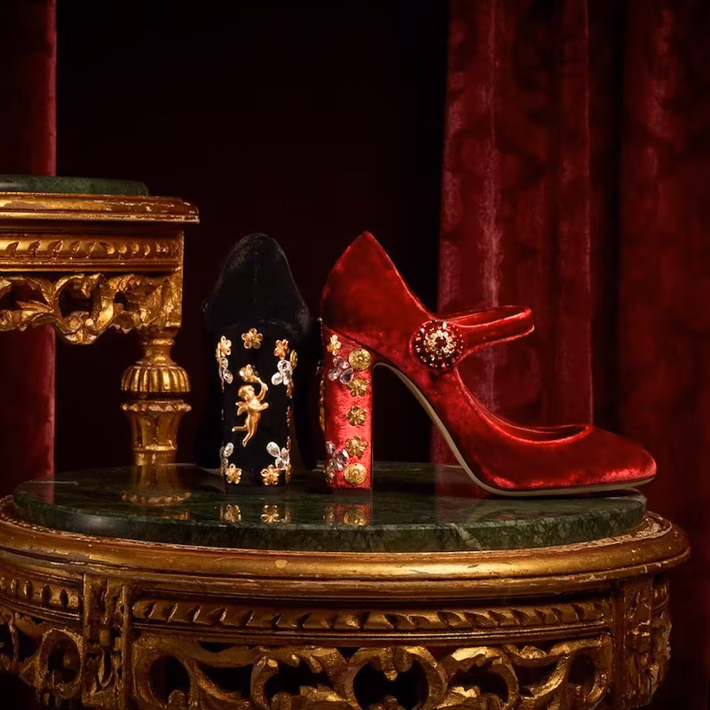 mytheresa.com x Dolce & Gabbana Embellished Velvet Pumps