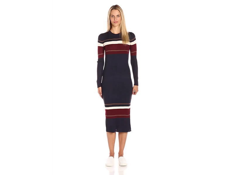 ASTR Women s Myrtle Colorblock Midi Sweater Dress with Slits
