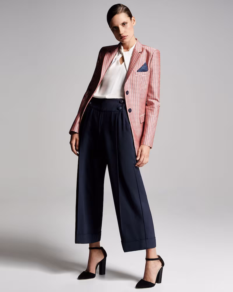 Armani Collezioni Geometric-Jacquard One-Button Jacket
