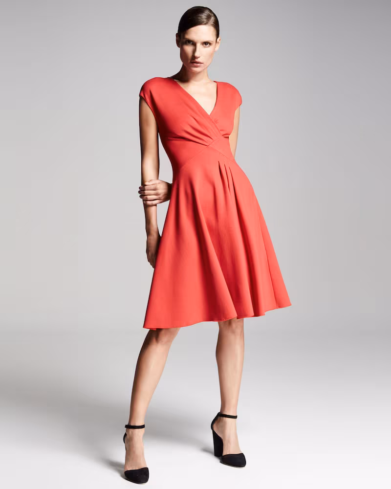 Armani Collezioni Milano Jersey V-Neck Dress