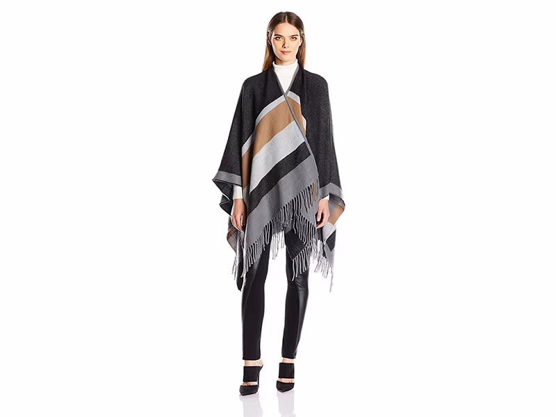 BCBGMAXAZRIA Color Blocked Ruana