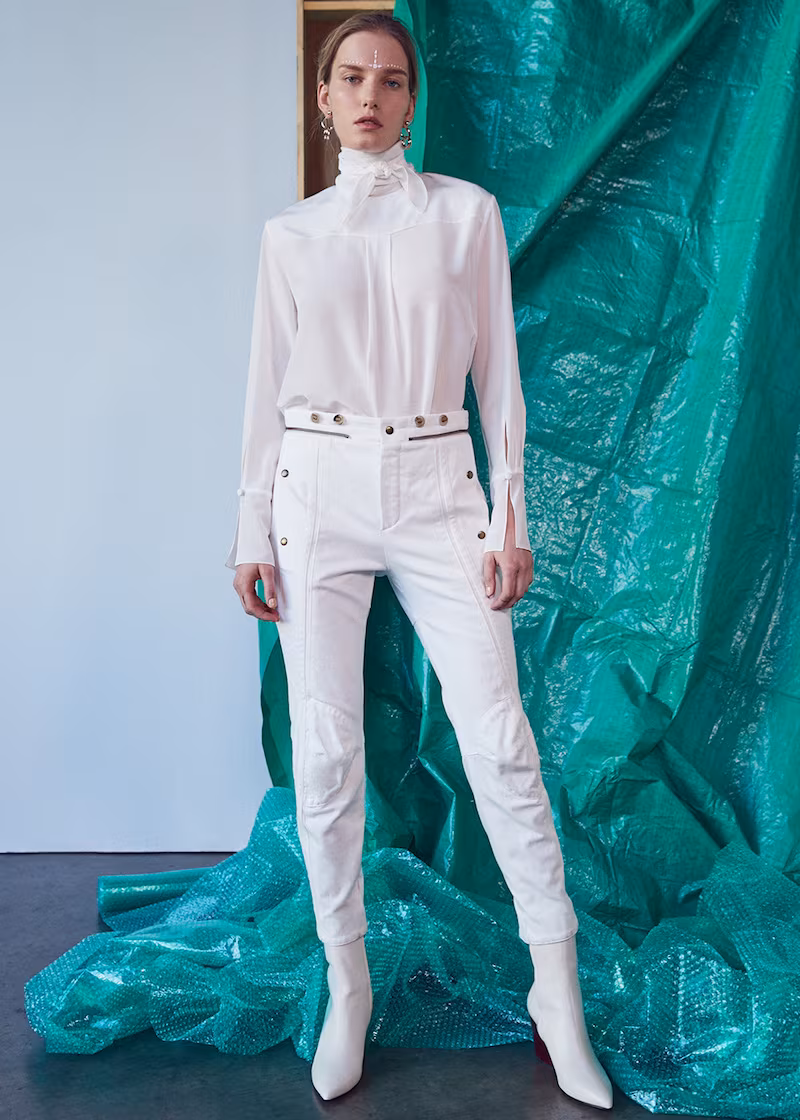 Chloé Washed Denim Moto Pants