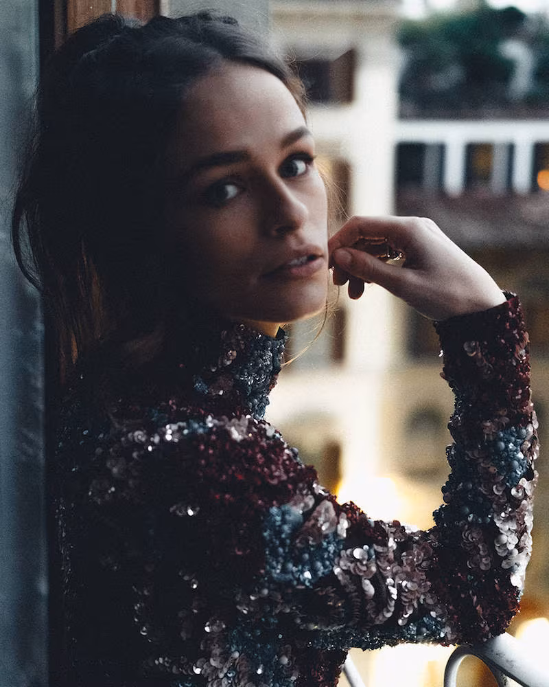 Elie Saab Sequins & Beads Embellished Tulle Dress