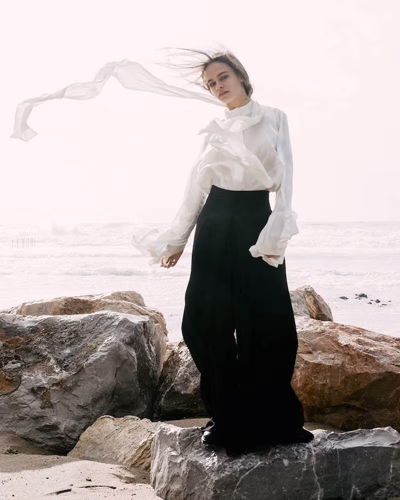Ellery Ruffled Sleeves Double Georgette Shirt
