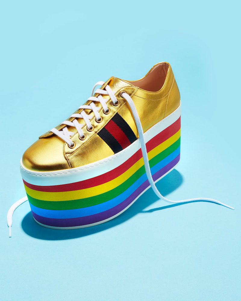 Gucci Peggy Leather Platform Sneaker