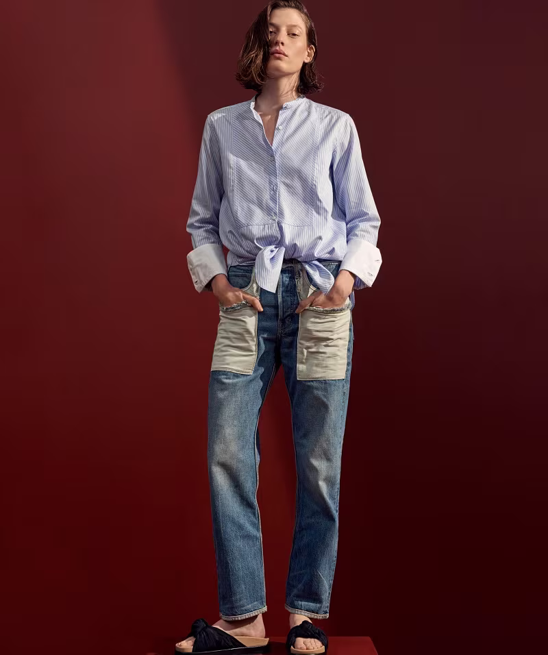 Helmut Lang Striped Cotton Poplin Shirt