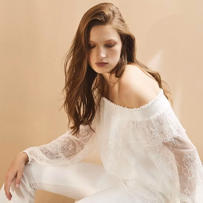 Kobi Halperin Reese Off-the-Shoulder Lace Blouse