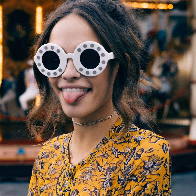 Linda Farrow Yazbukey Telephone Round Sunglasses
