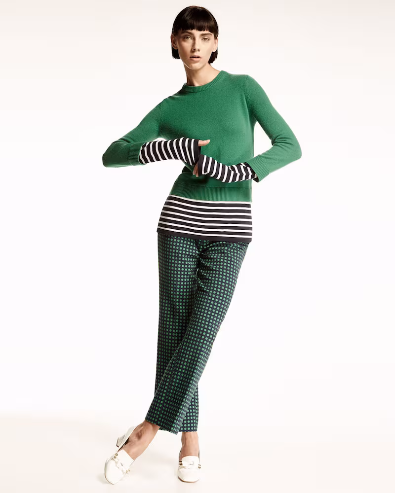 Michael Kors Layered Striped Crewneck Sweater