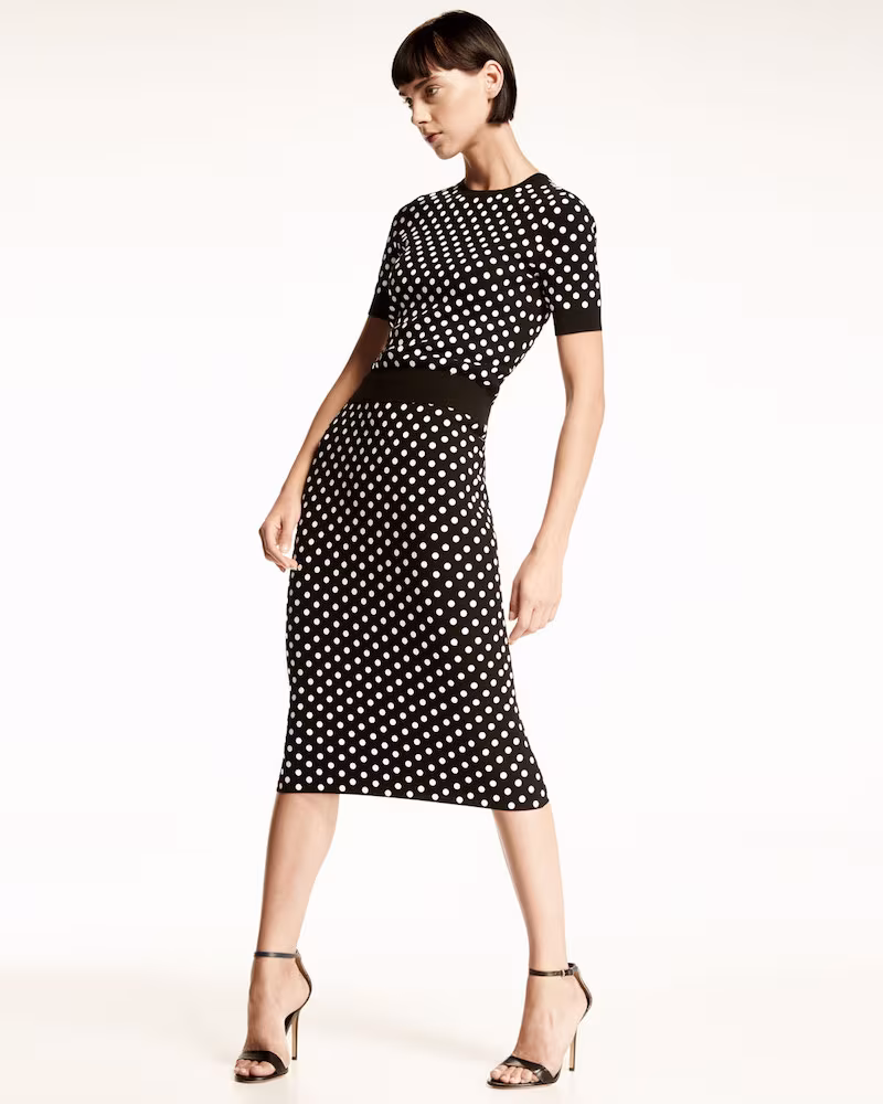 Michael Kors Polka-Dot Pencil Skirt