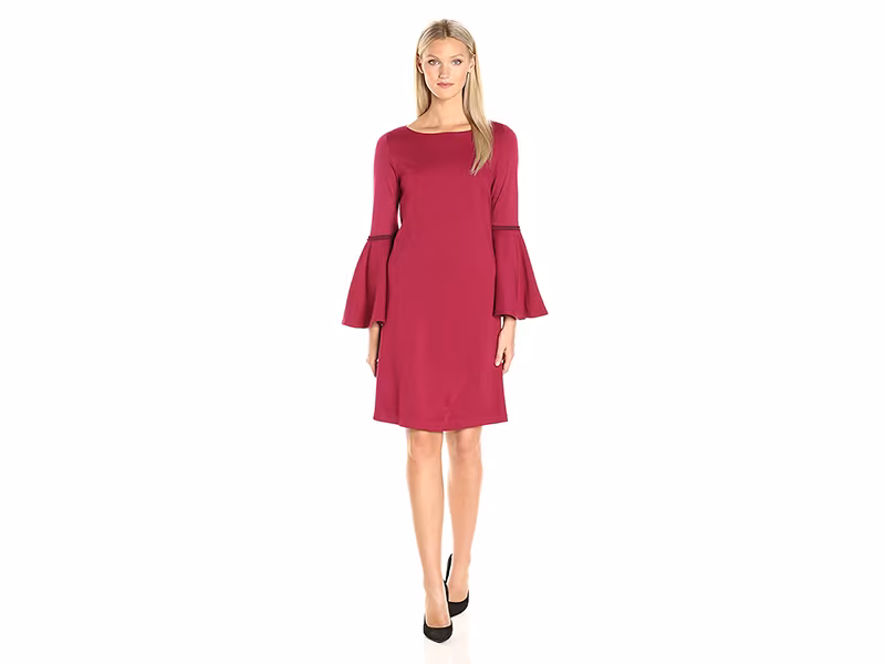 Nanette Nanette Lepore 3/4 Sleevetrap with Bell Cuff and Wide Boat Neck