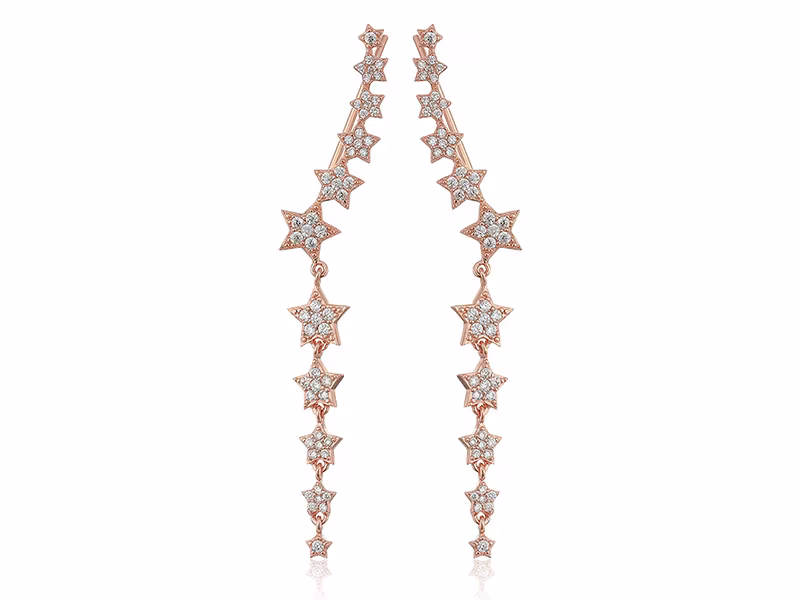 SHASHI Star Disco Climber Earrings
