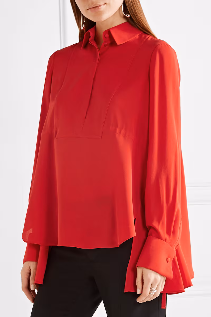 Alexander Mcqueen Asymmetric Silk-Georgette Blouse