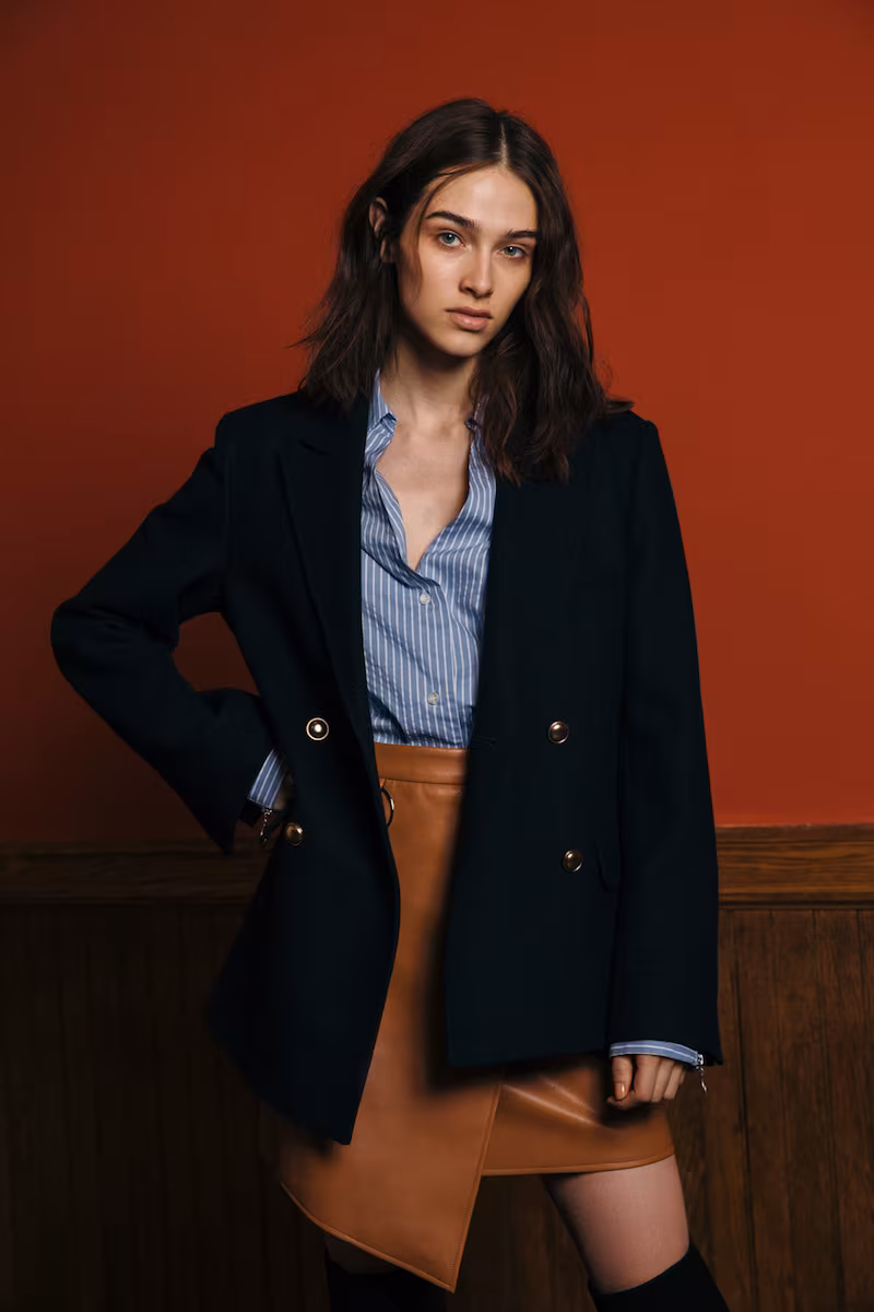 Andersson Bell Asymmetric-Hem Wool-Blend Jacket
