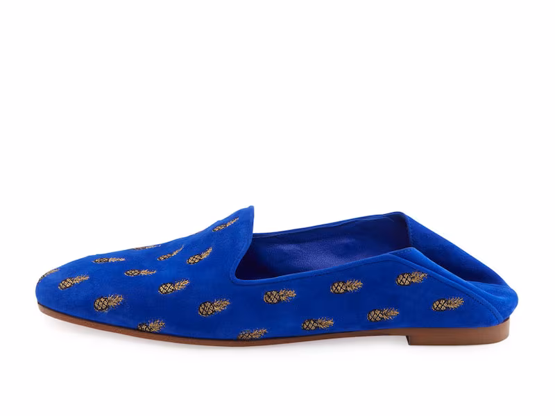 Aquazzura Pineapple-Embroidered Smoking Slipper