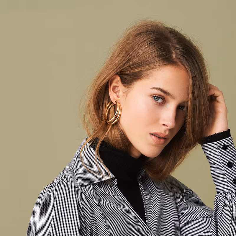 Bronzallure Purezza Medium Hoop Earrings