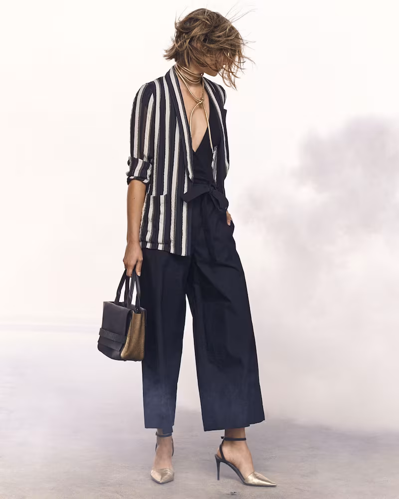 Brunello Cucinelli Belted Deep-V Wide-Leg Jumpsuit