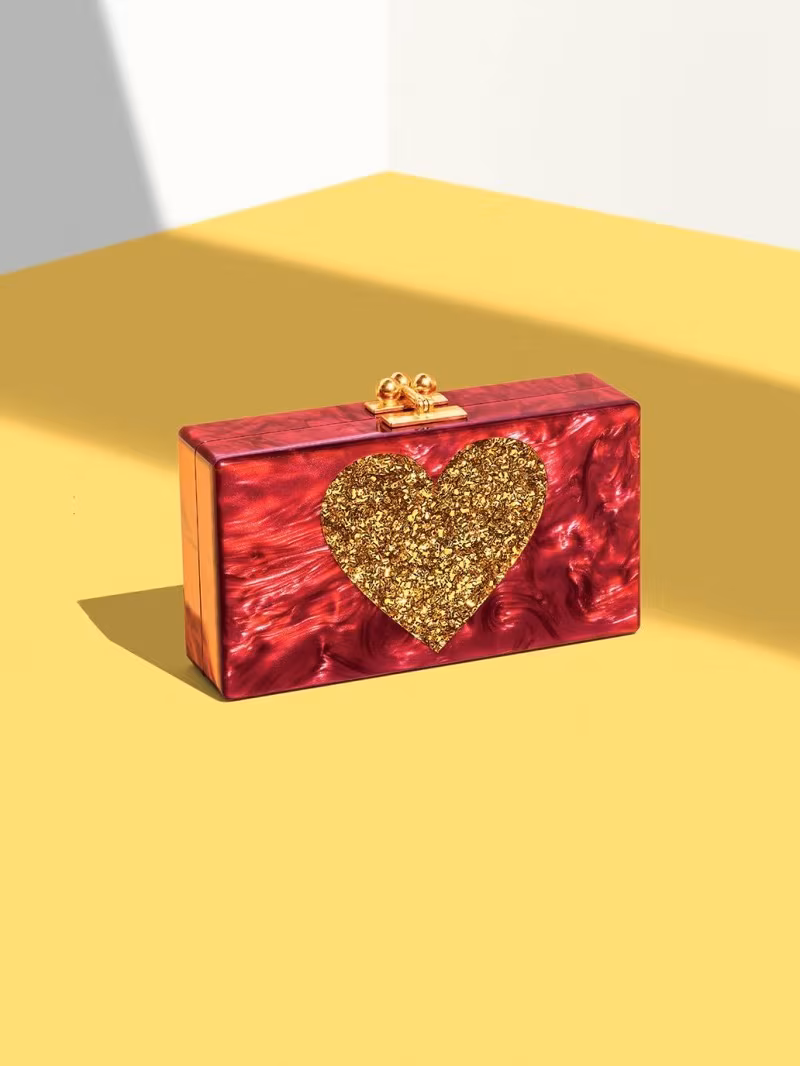 Edie Parker Jean Heart Box Clutch Bag