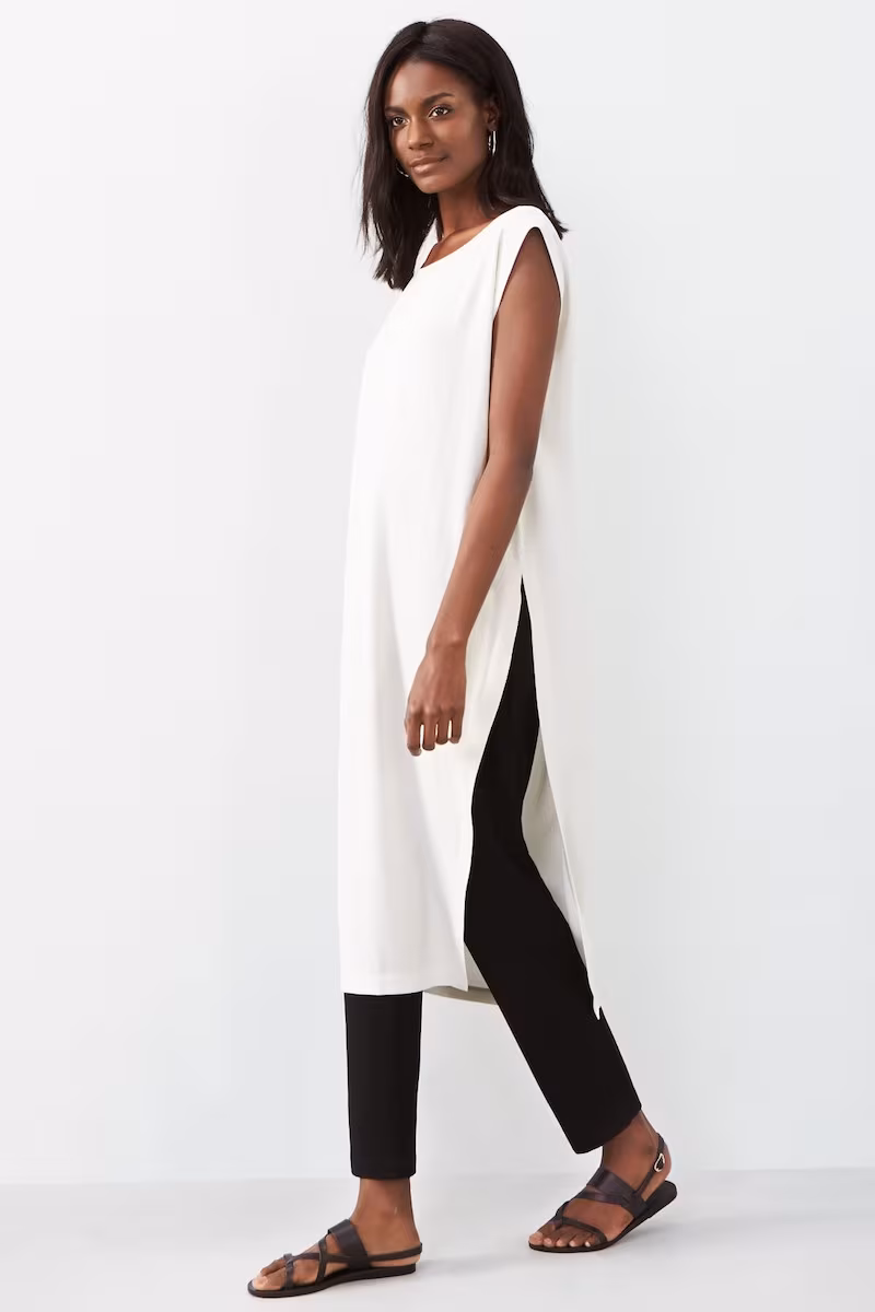 Eileen Fisher Silk Georgette Tunic