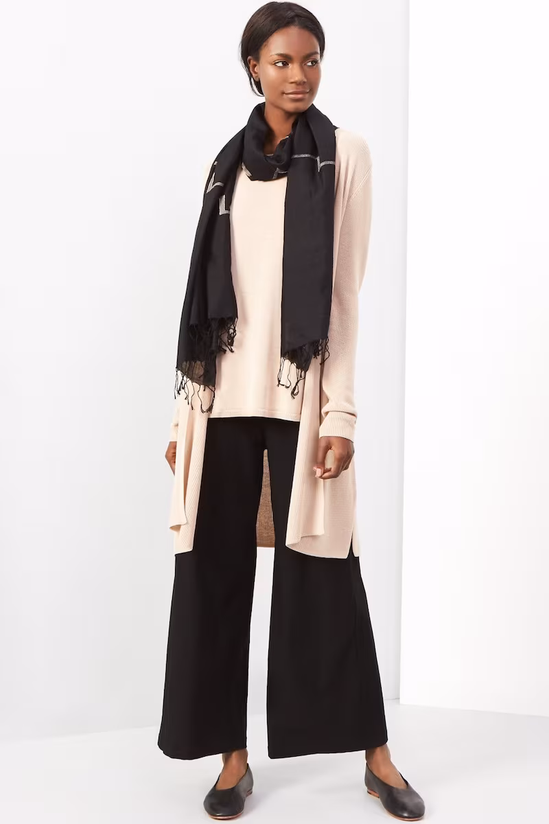 Eileen Fisher Sleek Ribbed Tencel Long Cardigan