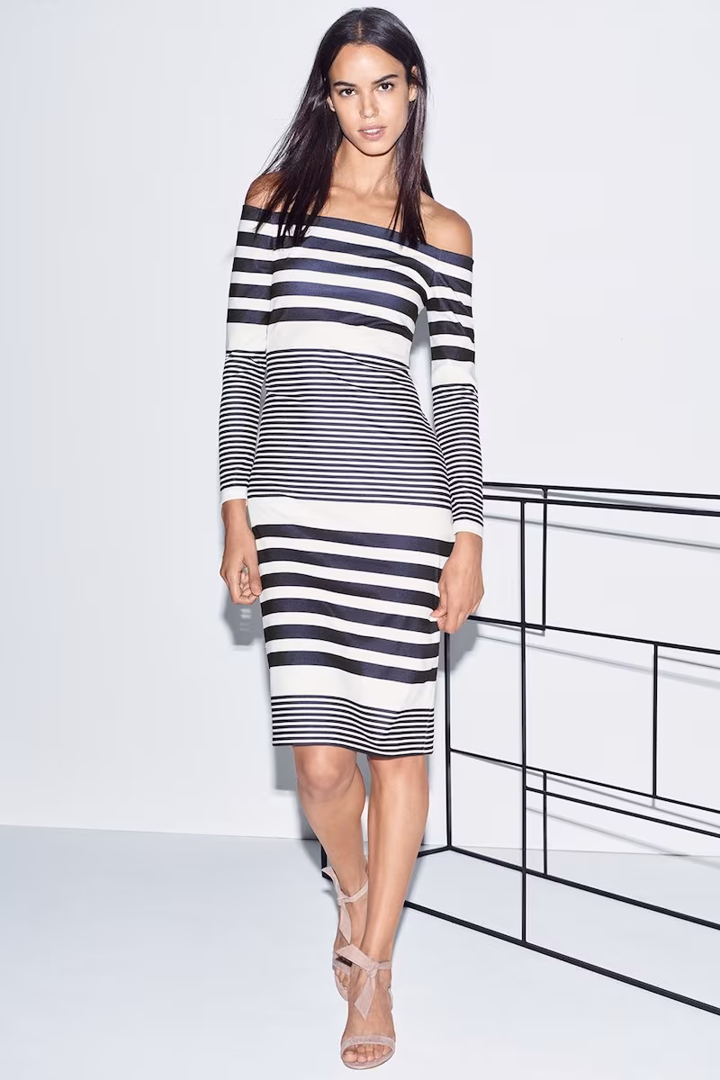 Eliza J Off the Shoulder Midi Dress