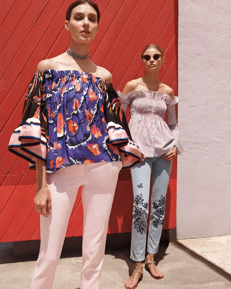 Emilio Pucci Off-Shoulder Ruffle-Sleeve Top