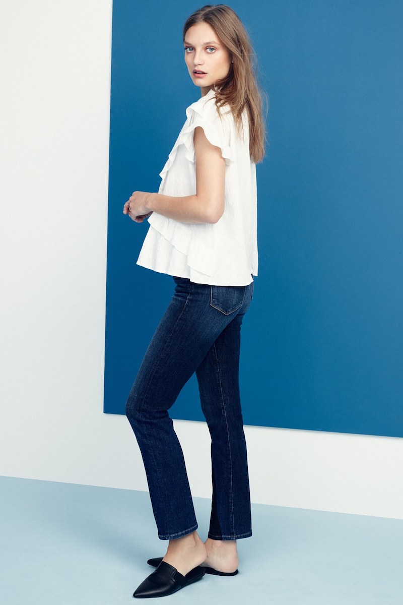 FRAME High Rise Straight Jeans