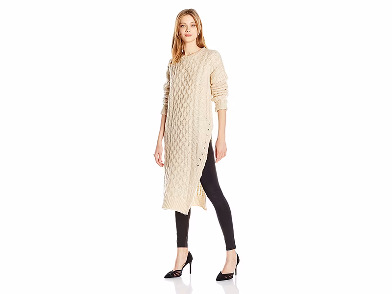 J.O.A. Cable Sweater Midi Dress