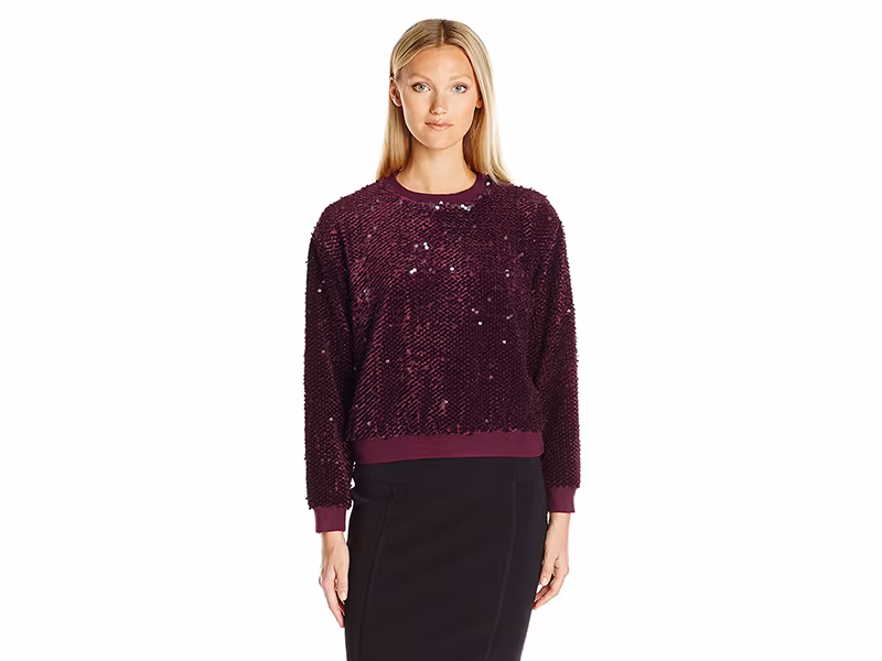 KENDALL + KYLIE Velvet Sequin Pullover