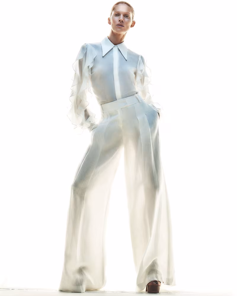 Michael Kors Linen Palazzo Trousers