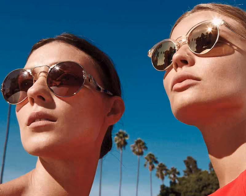 Oliver Peoples Ezelle Mirrored Semi-Rimless Sunglasses