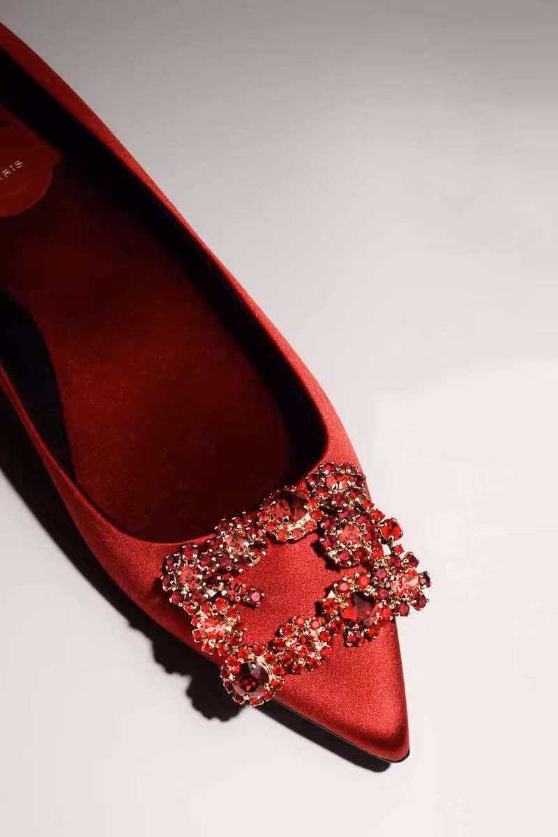 Roger Vivier Floral Strass Buckle Ballerina Flat