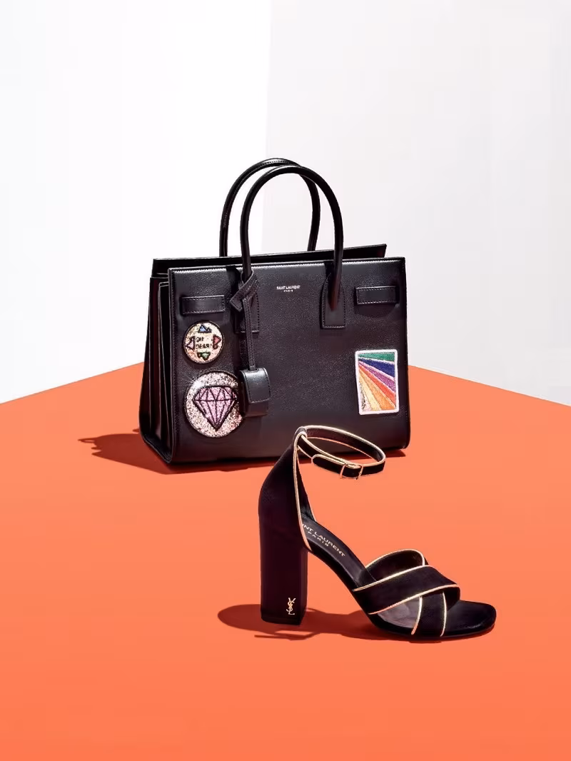 Saint Laurent Sac de Jour Baby Patches Satchel Bag