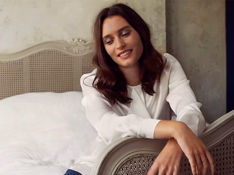 Stella McCartney Goldie Ruffled Silk-Satin Blouse