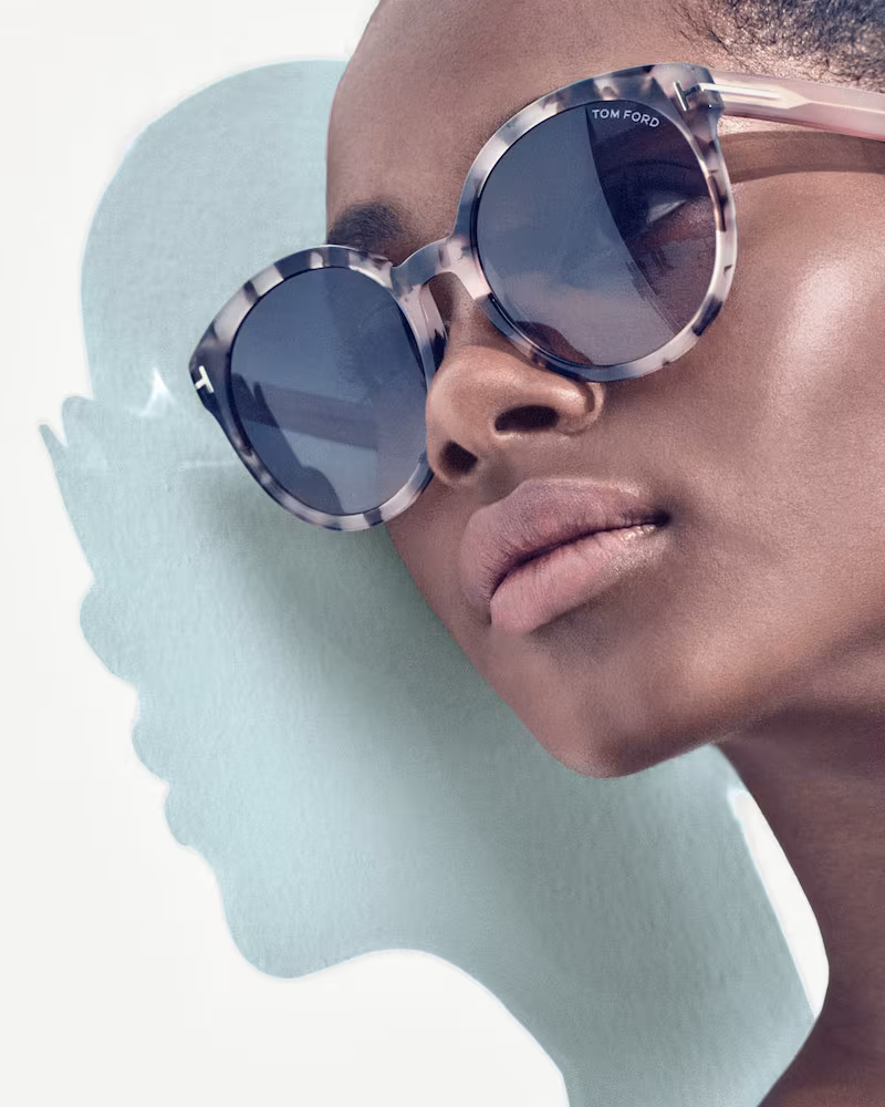 TOM FORD Philippa Two-Tone Round Cat-Eye Sunglasses