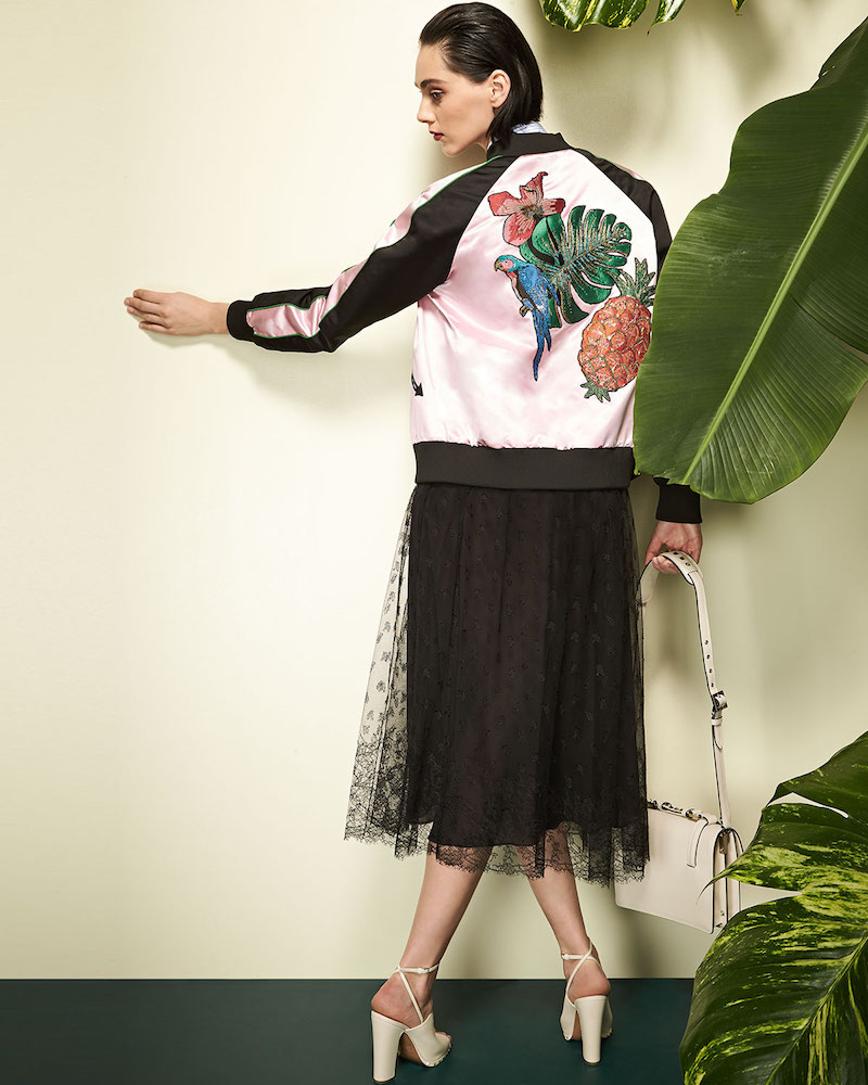 Valentino Tropical Dream Embroidered Varsity Jacket