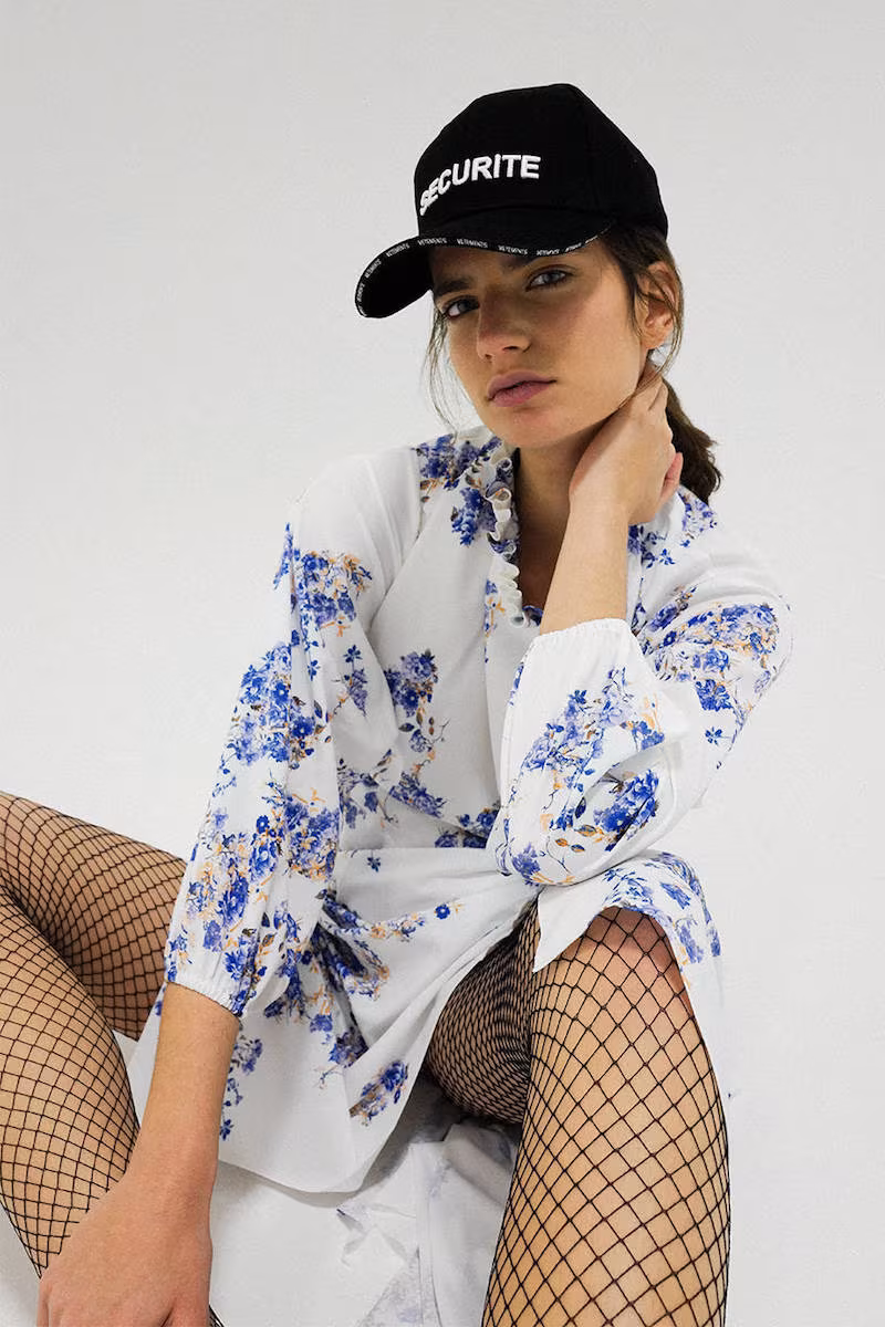 Vetements Wrap Skirt Floral Frill Dress