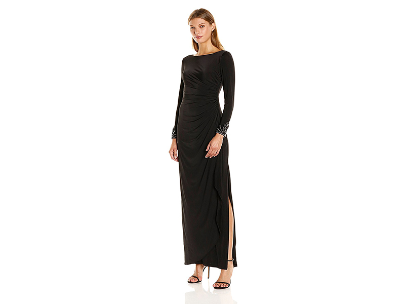 Adrianna Papell Venecian Jersey Draped Gown