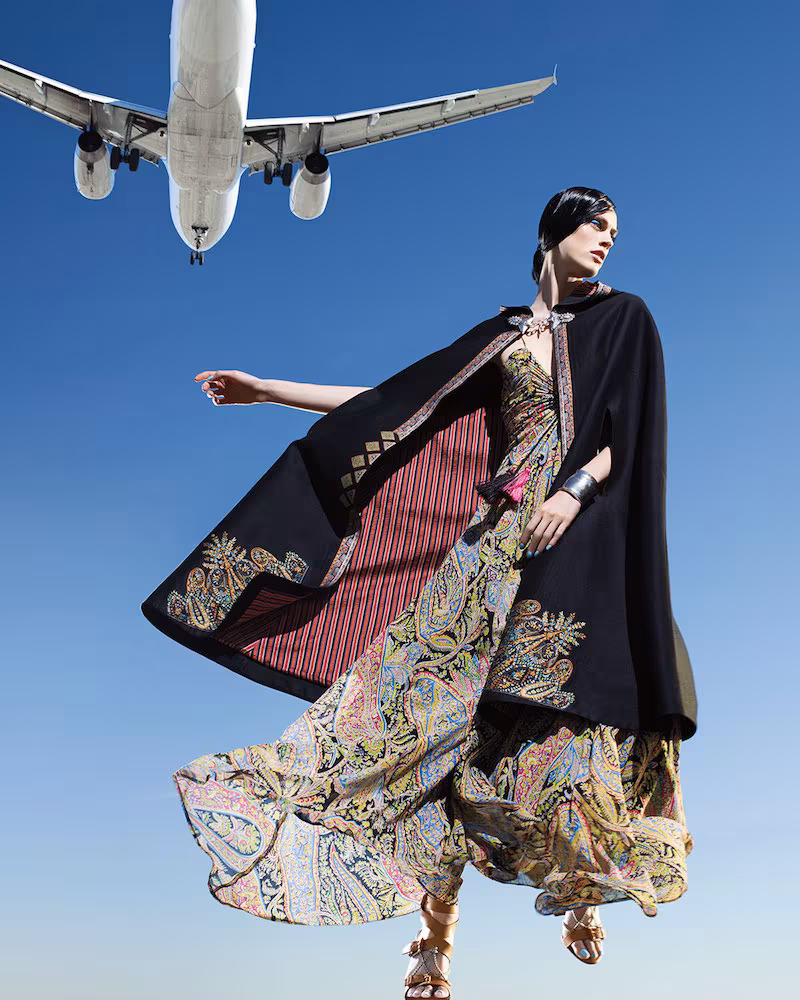 Etro Tangerin Embroidered Hooded Cape