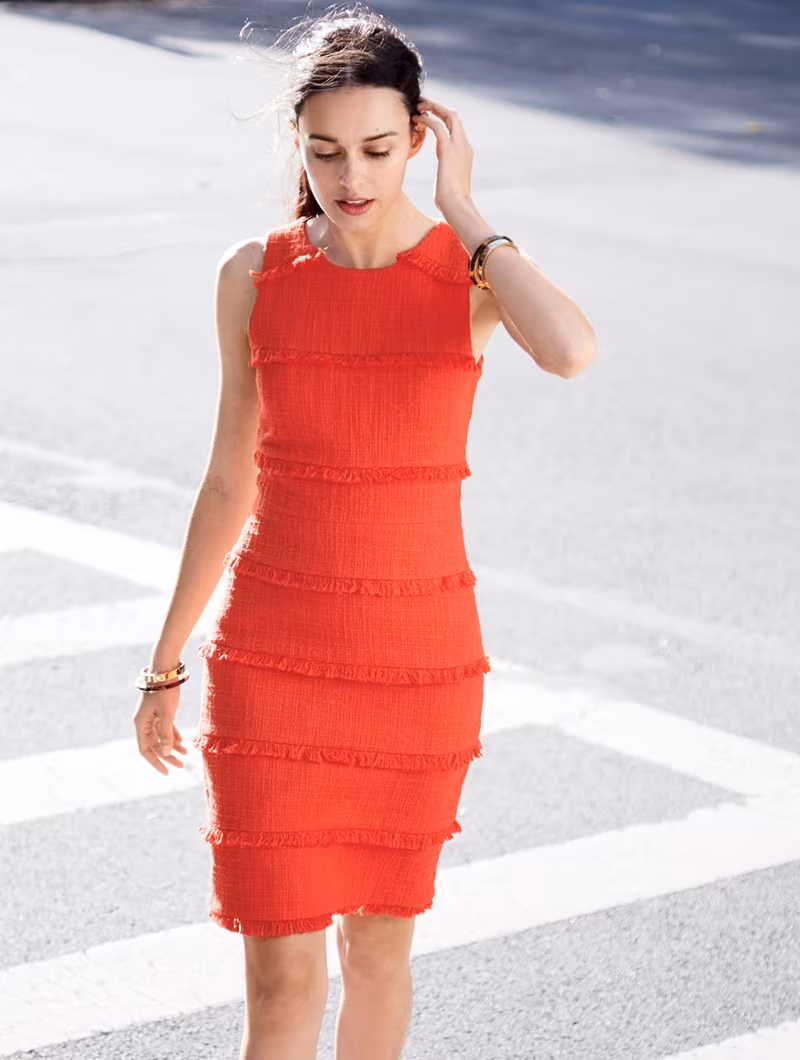 J.Crew Fringy tweed sheath dress
