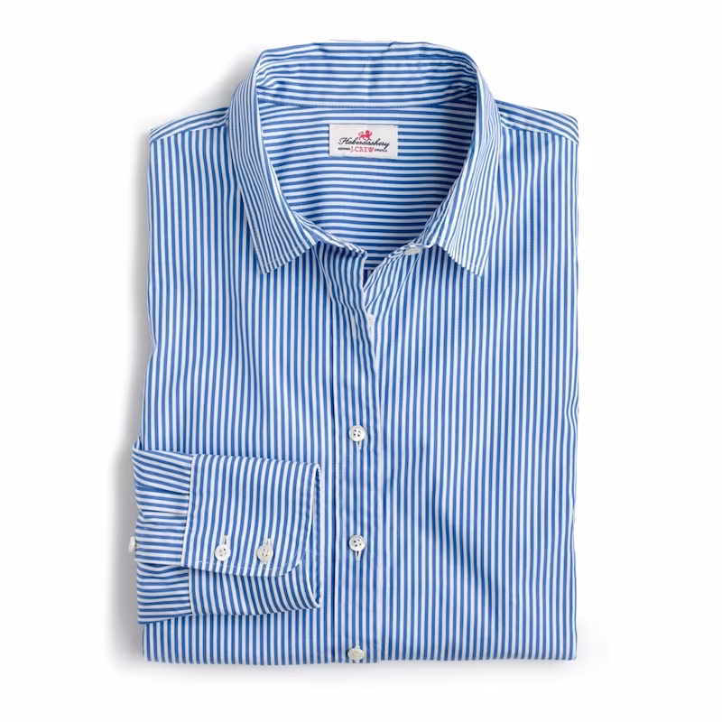 J.Crew Stretch Perfect Shirt in Classic Stripe