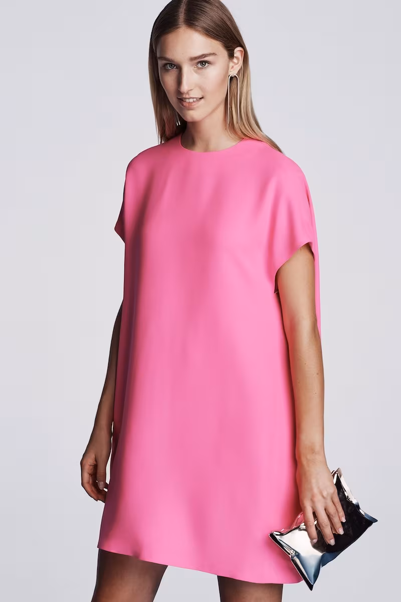 Lisa Perry Flyaway Silk Georgette Shift Dress